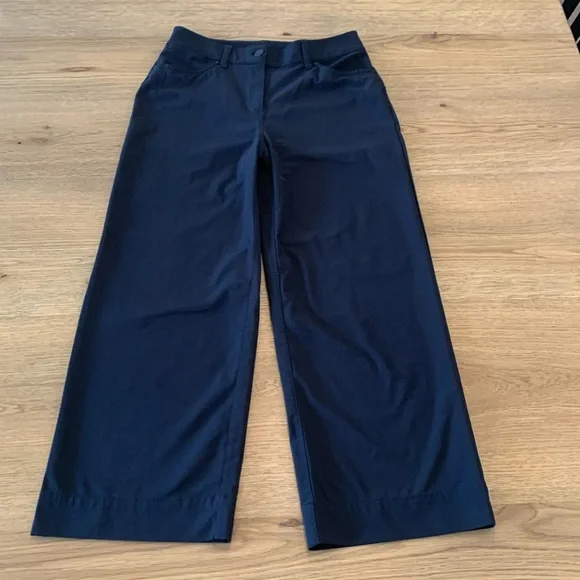 Lululemon Women’s 5 Pocket Wide-Leg Cropped Pants Stretch Black Size 27 x 24.5 - Picture 2 of 14